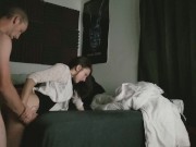 Amateur clothed petite teen fucked hard doggy 16/16