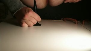 Young crossdresser get fucked by buttplug