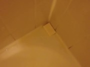 Washing a bar of soap with piss in the hotel shower