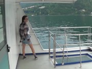 Camilla Moon - shows her unshaven pussy on the boat 3/16