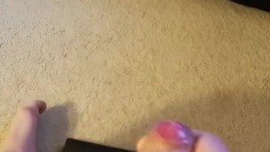  boy cums HARD with thick veiny cock
