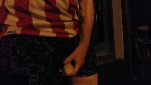 Piss on the balcony