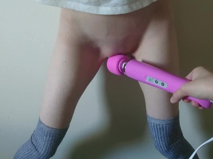 she cums so hard she can barely stand | loud intense orgasm
