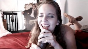 Hot Girl Gags on Giant Dick While You Watch
