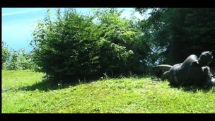Frogman captures rubber paintballer outside