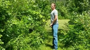 Man peeing in nature!