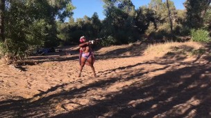 Camping. 4th of July. Outdoor. Scenic. Topless Shooting. Fast Fingering.