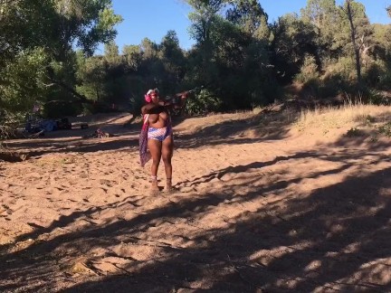 Camping. 4th of July. Outdoor. Scenic. Topless Shooting. Fast Fingering.