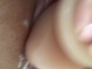 Dripping my creamy pussy juice on toy cock. What a mess I made... 14/16