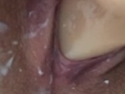 Dripping my creamy pussy juice on toy cock. What a mess I made... 15/16