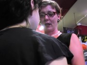 Stockinged busty stepmom fingering before toy 5/16