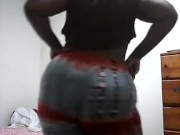 Bbw jiggling and clapping fat booty in leggings 2/16
