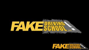 Fake Driving School pussy creampie and anal sex for busty milf in threesome