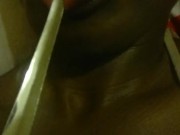 Licking a spoon..lol