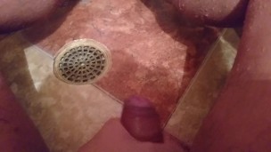 While taking a shower, finishing twice, big penis