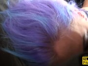 Deepthroated brit goth gets roughly fingered 11/16