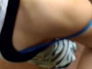 Slutty wife with a stranger cock in her mouth and fucked by her cuckold husband at the train station 3/16