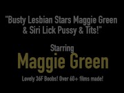 Busty Lesbian Stars Maggie Green & Siri Lick Pussy & Tits! 1/16