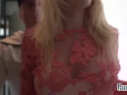 BIG TITTED GOLD DIGGER SLUT FUCKED HARD WHILE HER BOYFRIEND IS ON THE PHONE