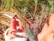 Outdoor smoking fetish