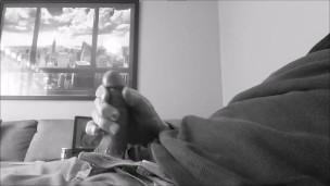Black and white cum shot