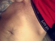 Playing with my big white cock