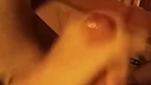 Jerking off with oil and cumming twice in a row