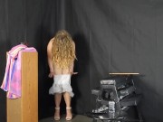 Tall babe teases in high heels & dildos her ass 7/16