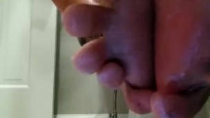 MY SMALL FEET-SQUIRTING LOTION ALL OVER THEM-CLOSE UP