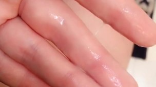 Fingered covered in my cum