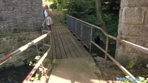 Public Agent Cherry Kiss given an Anal creampie in Public