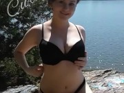 Teen Strips and masturbates shaved pussy outside in public 2/16