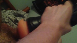 Intense Fleshlight Fucking and Orgasm