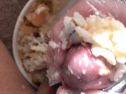 【Compilation】Japanese guy masturbation with food.