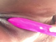 Freshly shaved wet pussy dripping cum 9/16