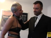 Mature Britt cocksucks dom in front of sissy 5/16