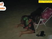 Cami Creams - Public Beach Night Big Butt Clapping Ebony BBW Hairy 1/16