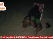 Cami Creams - Public Beach Night Big Butt Clapping Ebony BBW Hairy