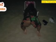 Cami Creams - Public Beach Night Big Butt Clapping Ebony BBW Hairy 6/16