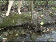 Peeing Naked Into the Creek