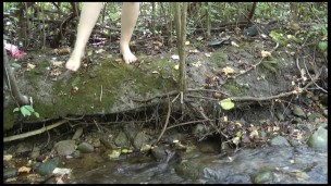 Peeing Naked Into the Creek