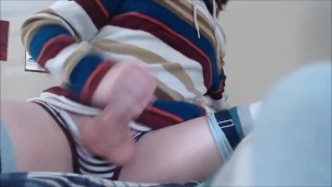 Cute Femboy Jerks Off On Himself