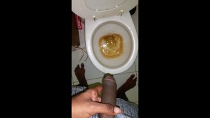 Black teen boy pissing