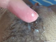 Sperm after camshot on my hairy pussy closeup 11/16