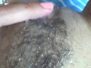Sperm after camshot on my hairy pussy closeup 13/16