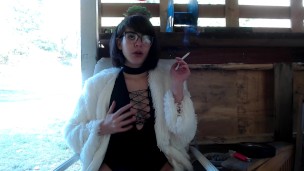 ViiviClouds Smokes Outside in the Cold