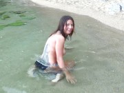 Sexy baby swiming in the sea 15/16