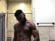 Stroking my BBC in the gym bathroom (w/ cumshot!)
