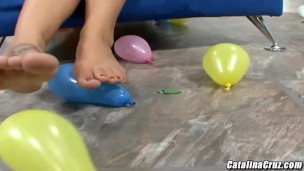 Arianna Jay footjob and balloon play before and during sex