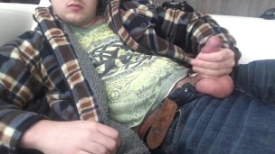 Soft to Hard! Cock and Balls hanging out of my Jeans to show off!